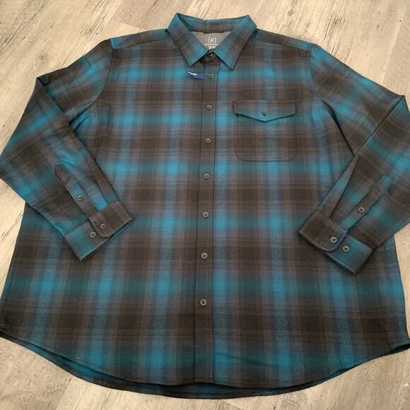 George Flannel Shirt Mens 3XL (54-56) Wicking UPF 30 Stretch Recycled Poly NEW - Picture 7 of 7
